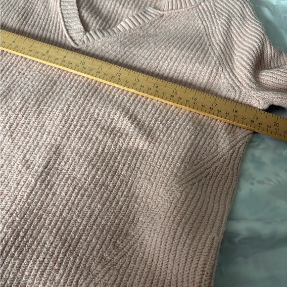 Aerie oversized knit pink sweater tie arm size xs - Picture 10 of 11